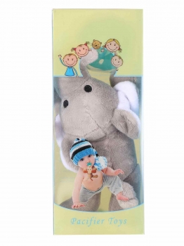 

Color1 Infant Silicone Gel Safety Pacifier Holder with Soft Detachable Stuffed Animal Doll, Multicolor