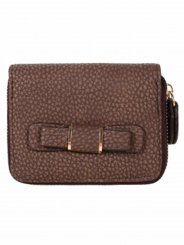 

Coffee Bow Tie Solid Coin Money Wallet, Multicolor