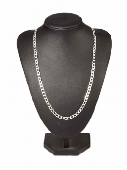 

Silver Plated Charm Flat Link Chain Necklace