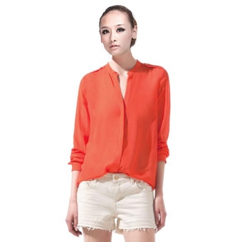 

Orange New Fashion Women's Casual Long Sleeve V-neck Womens T-shirt Tops size M Shirts & Blouses, Multicolor