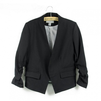 

Black 3"4 sleeve Suite Solid Mini Blazer, Multicolor