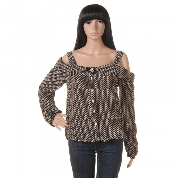 

2016 Cute New Sexy Girls Women Long Sleeve Off the Shoulder Casual Chiffon Shirt Tops Blouse