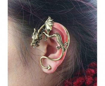 

Vintga Gothic Punk Temptation Metal Wrap Dragon Bite Ear Cuff Earrings