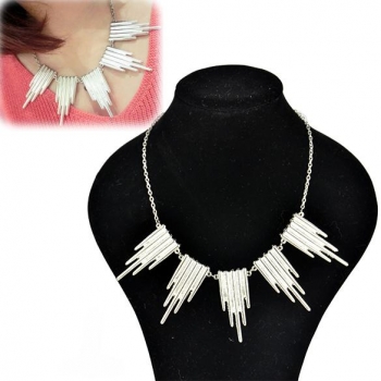 

Europe Fashion Lovely Irregular Vertical Bar Metal Texture Charms Necklace