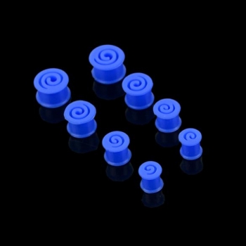 

Blue On Clearance Pair 8-14MM Double Flare Flexible Silicone Ear Tunnel Plugs Swirl Earlets Pins & Brooches, Multicolor