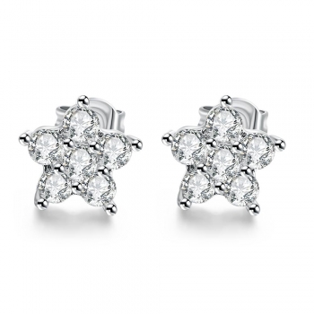 

Romantic Platinum Plated Star Shape Earrings