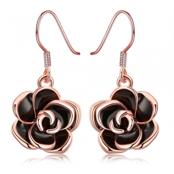 

Romantic Rose Gold Plated Flower Shape Earrings