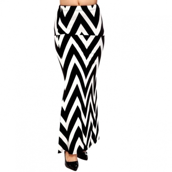 

Black Stylish Lady Women Geometric Pattern Casual Stretch Skirts, Multicolor