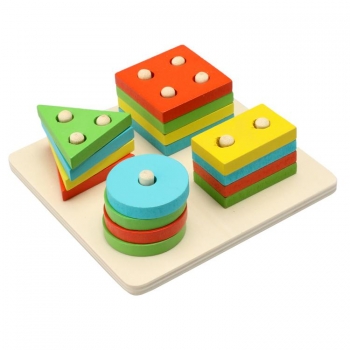 

Baby Kids Children Developmental Educational Toy Wooden Geometric Sorting Board Shape Pairing Blocks Kits