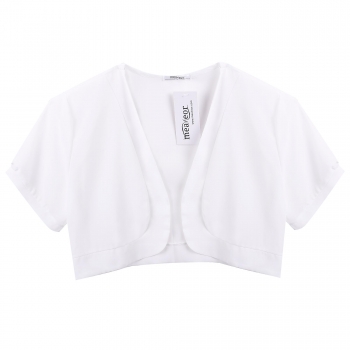 

Meaneor White Women Sheer Chiffon Short Sleeve Cropped Bolero Shrug Cardigan Top Shirts Blouses Coats & Jackets, Multicolor