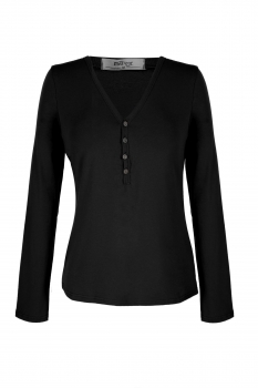 

Meaneor Black Stylish Ladies Women Casual V-neck Long Sleeve Single-breasted Solid Tank Tops & Blouses T-Shirts, Multicolor
