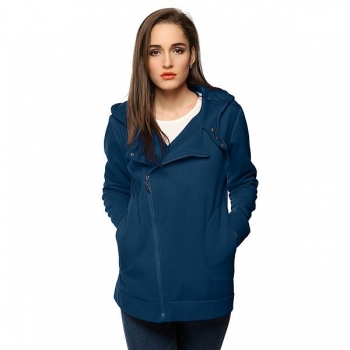 

ACEVOG NavyBlue Stylish Ladies Casual Slim Fit Zip-up Hoodies, Multicolor