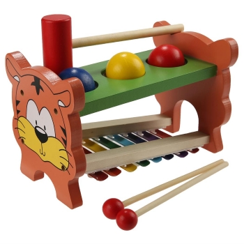 

Arshiner Baby Kids Wooden Educational Development Music Toy Pound Tap Table Knock Ball with Slide out Xylophone Piano