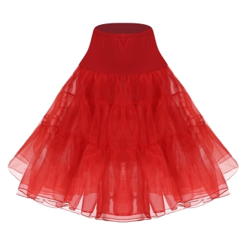 

Meaneor Red Women Fashion Sexy Lady Patchwork Splicing Tutu Design Party Cocktail Ball Petticoat Skirts, Multicolor