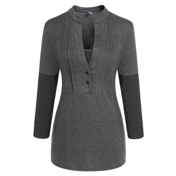

Zeagoo Spring Autumn Casual Split V-Neck Long Sleeve High Waist Maternity Blouse Tops, Multicolor