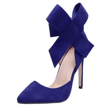 

Blue Fashion Sexy Women Stiletto High Ankle Bowknot Pointed Toe Pump Sandal Party Shoes Size 37-40 Heels, Multicolor