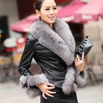 

Black Stylish Lady Women's Winter Warm Faux Fur Collar Long Sleeve Parka Overcoat Outerwear Coats & Jackets, Multicolor