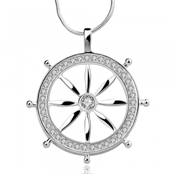 

Trendy Round Shape Silver Plated High Quality Zirconia Pendant Necklaces