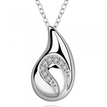 

Trendy Figure Shape Silver Plated High Quality Zirconia Pendant Necklaces