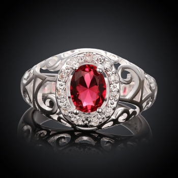 

A Trendy Silver Plated Oval Shape Party Fashion Rings, Multicolor