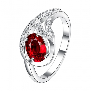 

A Romantic Silver Plated Water Drop Shape Party Fashion Rings, Multicolor