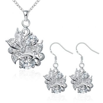 

S055-A Fashion popular 925 silver plated jewelry sets for sale