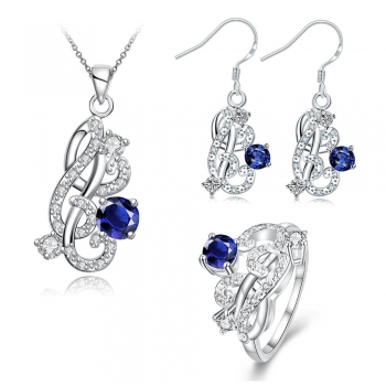 

S087-D Fashion popular 925 silver plated jewelry sets for sale, Multicolor