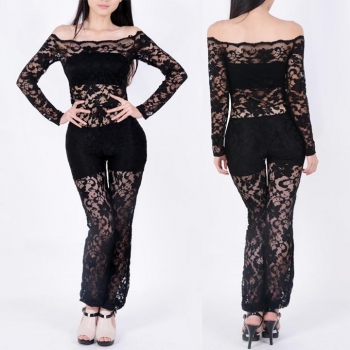 

Black Women's Sexy Fashion Lace Club Bandage Bodycon Cocktail Party Clubwear Hotsale Jumpsuits & Rompers, Multicolor