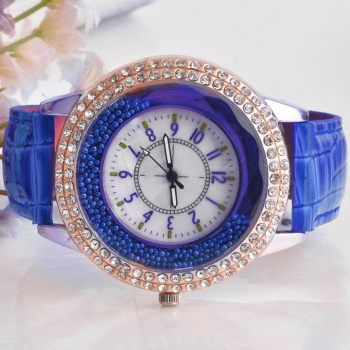 

Blue Luxury Rhinestone Crystal Quartz Dial Casual Wrist watches