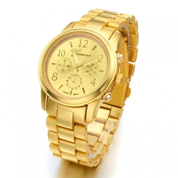 

Golden Stainless Steel Quartz Analog Wrist Watch, Multicolor
