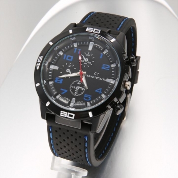 

New Fashion Wristwatches Men Sport Watch Rubber Strap Running Quartz Watch Men Watches, Multicolor