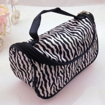 

White Travel Makeup bag Professional Cosmetic Pouch Handbag, Black white