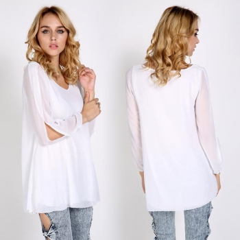 

White Sexy New Womens Loose Round Neck Strapless A-line Casual Skirts Mini Dresses Shirts & Blouses, Multicolor