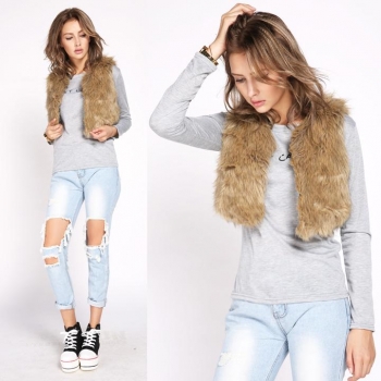

New Women's Jacket Faux Fur​ Shawl Luxury short, Multicolor