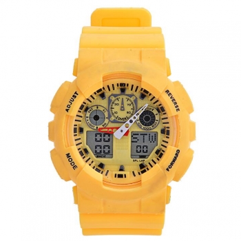 

Unisex Men Women GENEVA Silicone Rubber Jelly Digital Quartz Sports Wrist Watch, Yellow