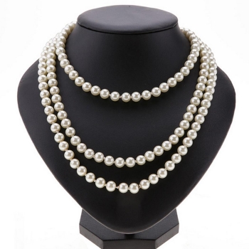 

1920s Style Flapper Beads Cluster Long Pearl Bridal Necklace