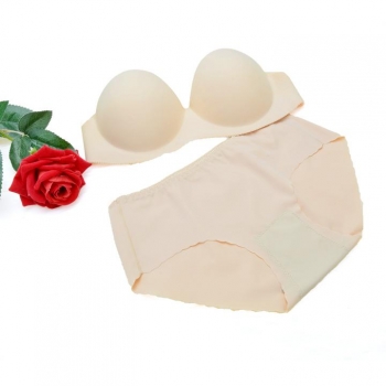 

Apricot New seamless women invisible push up strapless underwear women's sexy Bras & Bra Sets, Multicolor