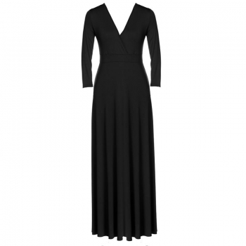 

Black Stylish Formal Prom Plunge Neck Maxi Dress, Multicolor