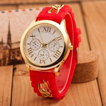

New Unisex Fashion Casual Watch Wristwatch Business Quartz Watch, Red