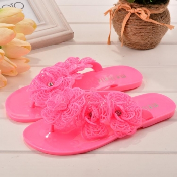 

Rose red Fashion Women's Casual Summer Floral Beach Flat Flip Flop Shoes Slippers Sandals, Multicolor