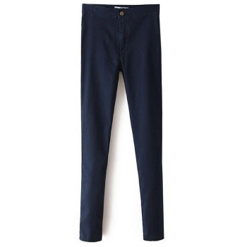 

Dark blue Fashion Women High Waist Pencil Slim Skinny Tight Solid Trousers Size S-XL Pants, Multicolor