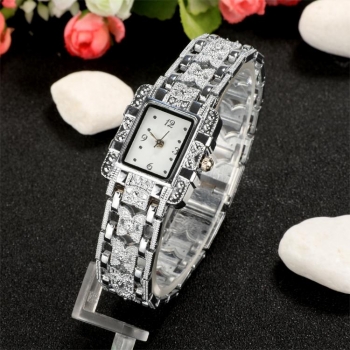 

New Women Square Shape Alloy Analog Wristwatch Fashion Casual Elegant Wrist Quartz Watch, White