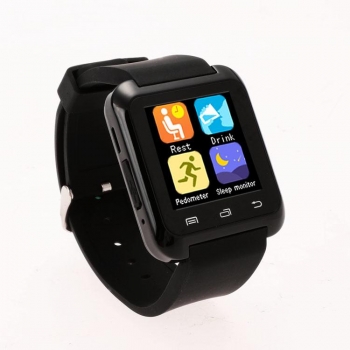 

New Fashion Unisex Square Bluetooth Smart Phone Watch Wristwatch 3 Colors, Black