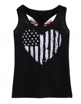 

Color 1 Stylish Ladies Women Casual Mini Back Bow Decoration Sleeveless O-neck Tops Vests Tanks & Camis, Multicolor
