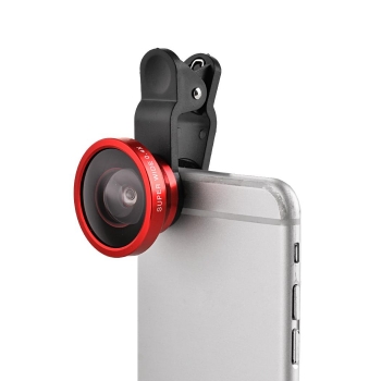 

Wide Angle Camera Mobile Phone Removable Lens Universal Clips, Red