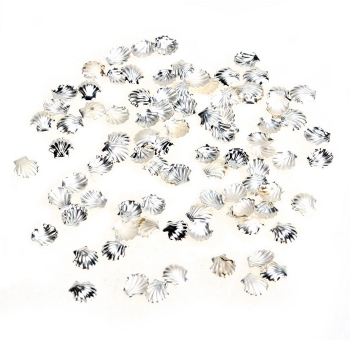 

Silver Beautiful 100 PCS 3D 12 Alloy Seashell Shape Decoration Ornament Nail Care & Art, Multicolor