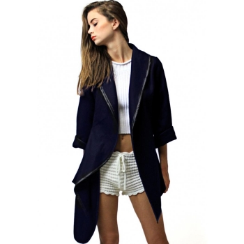 

Navy blue Stylish Lady Women Casual Long Sleeve Cape Irregular Asymmetric Outwear Overcoat Trench Warm Parka Coats & Jackets, Multicolor