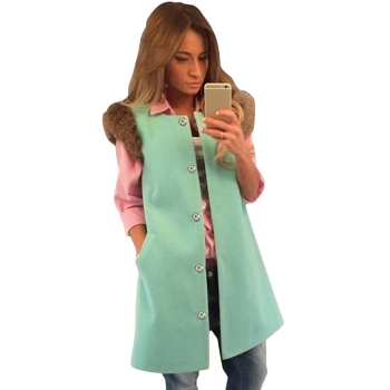 

Green New Women Fashion Casual Sleeveless Long Windbreaker Outwear Cardigan Coats & Jackets, Multicolor