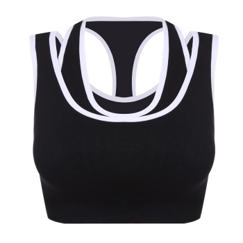 

Black Sports Running Exercise Well Breathable Padded Bra Crop Tops, Multicolor