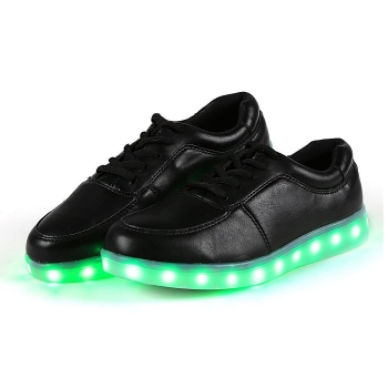 

Black Unisex Cool LED Light Shoes Lace Up Casual Sneaker, Multicolor